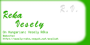 reka vesely business card